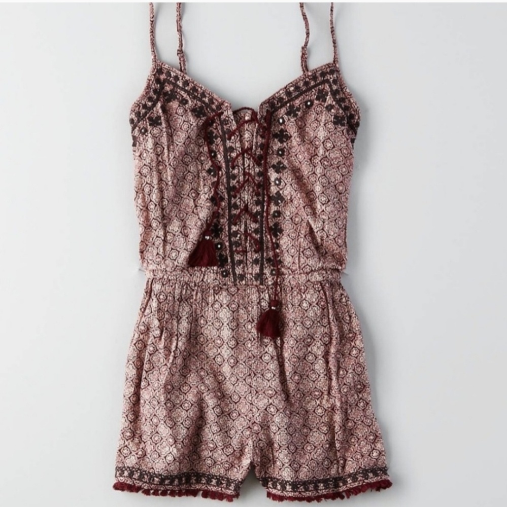 American Eagle Lace Up Romper